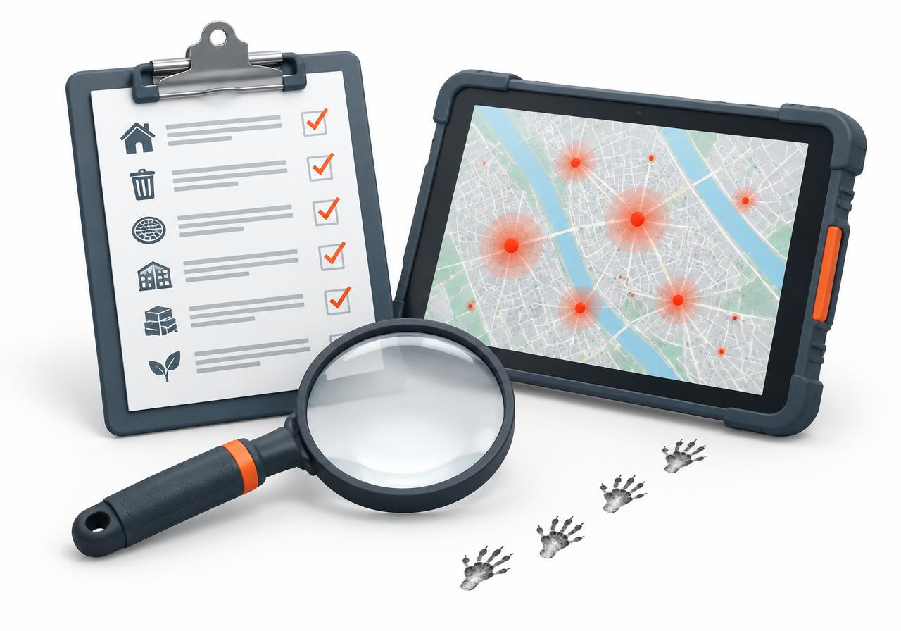 Diagnostic rongeurs : fiche de terrain, cartographie et loupe
